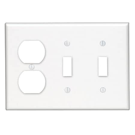 Leviton Leviton White 3 gang Thermoset Plastic Duplex/Toggle Wall Plate 1 pk 88021-000